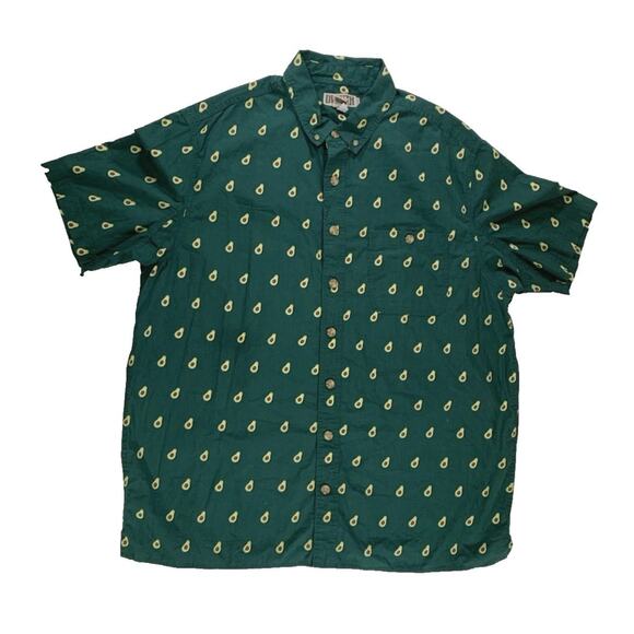 Duluth Trading Men's XL Tall Green Avocado Print Relaxed Fit Short Sleeve - Picture 1 of 10